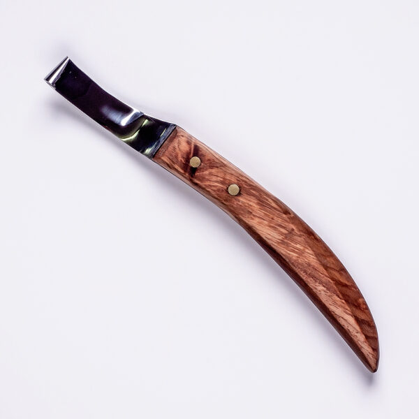 Economy Hoof Knife Wide Blade Wooden Handle